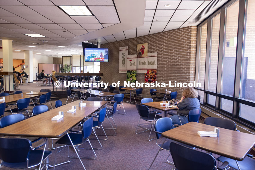 Photo show before the East Campus Union's $28.5 million remodeling project.  East Campus Dining Center located in the East Campus Union. May 2, 2019. Photo by Greg Nathan / University Communication.